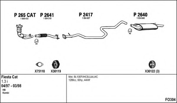 FENNO FO304 Exhaust System